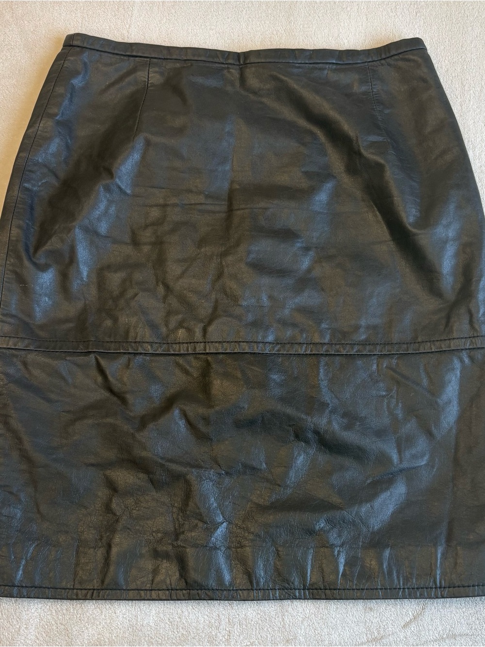 Vintage Moda Black Leather Skirt